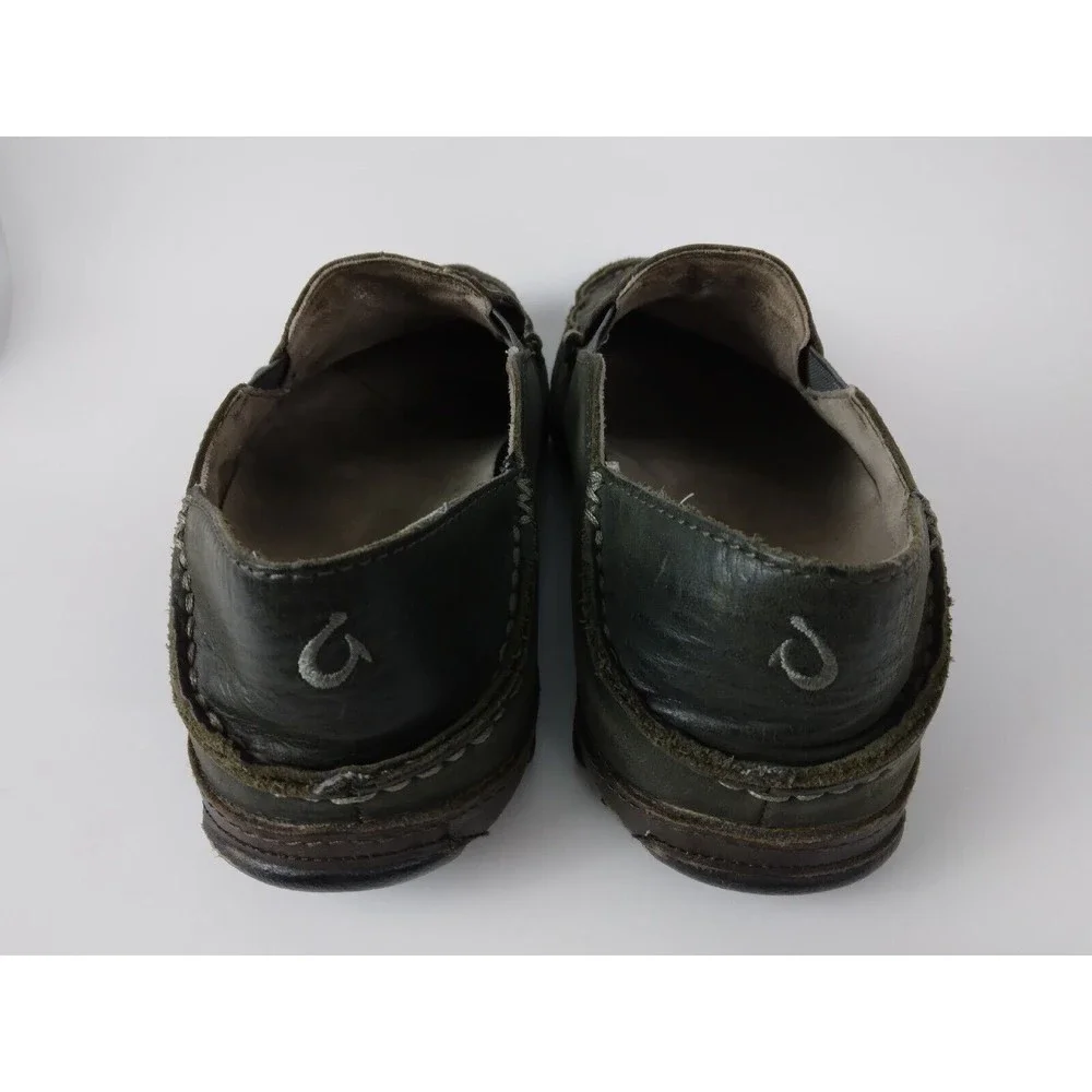 Olukai Moloa Dark Brown Leather Slip On Shoe Mens Size US 9 EUR 42 - Picture 6 of 9